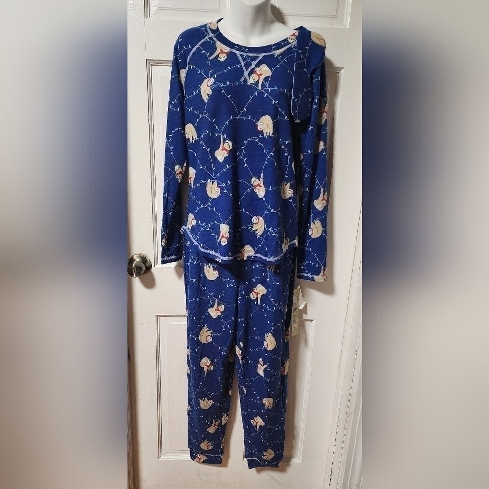 Women's Printed Hacci Pajamas & Sleep Mask Set Size Large